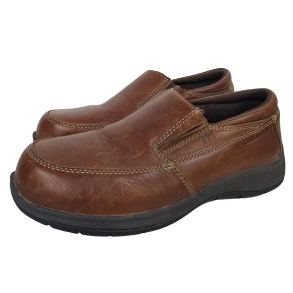Womens Carolina CA1572 Brown Leather Steel Toe Work Shoes Size‎ 8.5 - Picture 2 of 16